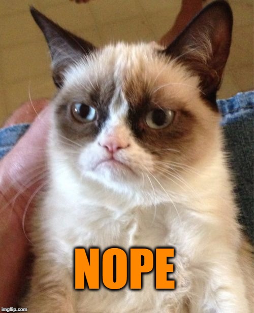 Grumpy Cat Meme | NOPE | image tagged in memes,grumpy cat | made w/ Imgflip meme maker