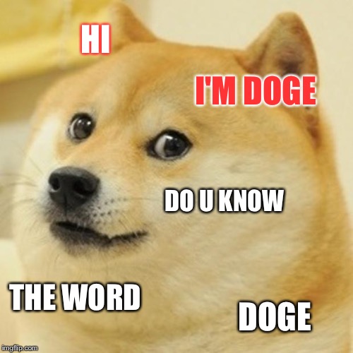 Doge Meme | HI; I'M DOGE; DO U KNOW; THE WORD; DOGE | image tagged in memes,doge | made w/ Imgflip meme maker