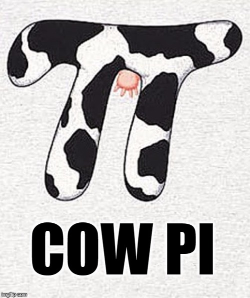 COW PI | COW PI | image tagged in vince vance,math,314159265,irrational number,pi  c / d  314,mathematics | made w/ Imgflip meme maker
