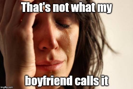 First World Problems Meme | That's not what my boyfriend calls it | image tagged in memes,first world problems | made w/ Imgflip meme maker