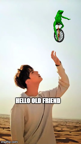 bts jin | HELLO OLD FRIEND | image tagged in bts jin | made w/ Imgflip meme maker