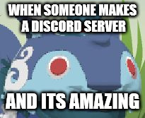 Surprised Blue Lynx | WHEN SOMEONE MAKES A DISCORD SERVER; AND ITS AMAZING | image tagged in surprised blue lynx | made w/ Imgflip meme maker
