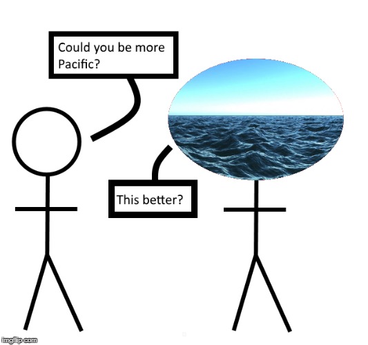 How much more Pacific can he get? | LOL | image tagged in funny | made w/ Imgflip meme maker