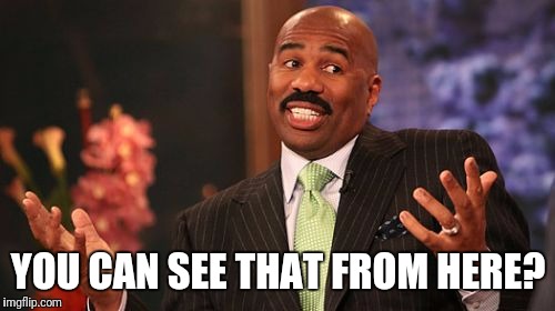Steve Harvey Meme | YOU CAN SEE THAT FROM HERE? | image tagged in memes,steve harvey | made w/ Imgflip meme maker