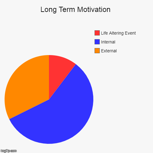 Long Term Motivation | External, Internal, Life Altering Event | image tagged in funny,pie charts | made w/ Imgflip chart maker