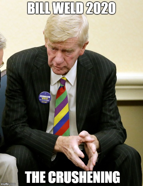 Bill Weld 2020 | BILL WELD 2020; THE CRUSHENING | image tagged in bill weld,2020,libertarian,party,memes,funny | made w/ Imgflip meme maker