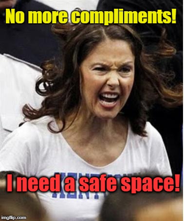 Ashley Judd needs safe space from compliments |  No more compliments! I need a safe space! | image tagged in ashley judd,safe space,compliments | made w/ Imgflip meme maker
