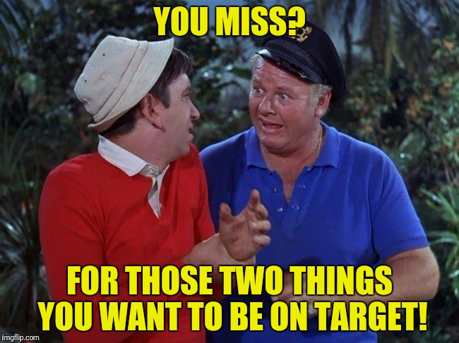 YOU MISS? FOR THOSE TWO THINGS YOU WANT TO BE ON TARGET! | made w/ Imgflip meme maker