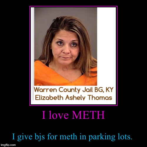 Elizabeth Ashley Thomas is a meth addict.  | image tagged in funny,demotivationals | made w/ Imgflip demotivational maker