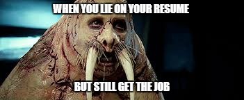 When you lie on your resume  | WHEN YOU LIE ON YOUR RESUME; BUT STILL GET THE JOB | image tagged in memes | made w/ Imgflip meme maker