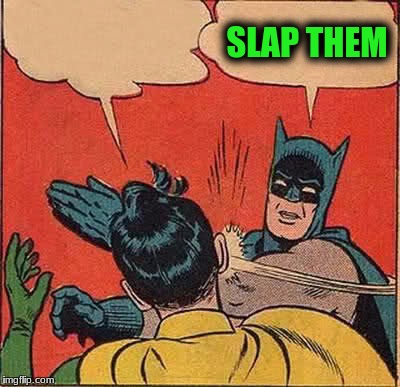 Batman Slapping Robin Meme | SLAP THEM | image tagged in memes,batman slapping robin | made w/ Imgflip meme maker