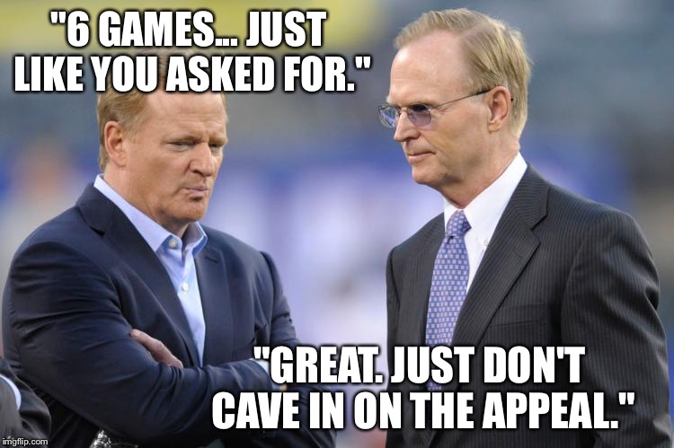 "6 GAMES... JUST LIKE YOU ASKED FOR."; "GREAT. JUST DON'T CAVE IN ON THE APPEAL." | made w/ Imgflip meme maker