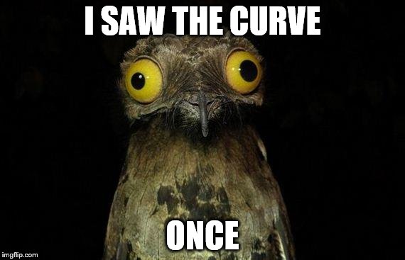 Weird Stuff I Do Potoo Meme | I SAW THE CURVE; ONCE | image tagged in memes,weird stuff i do potoo | made w/ Imgflip meme maker