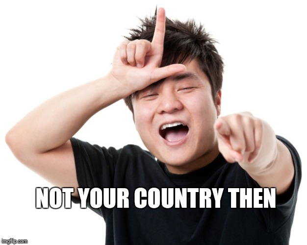 You're a loser | NOT YOUR COUNTRY THEN | image tagged in you're a loser | made w/ Imgflip meme maker