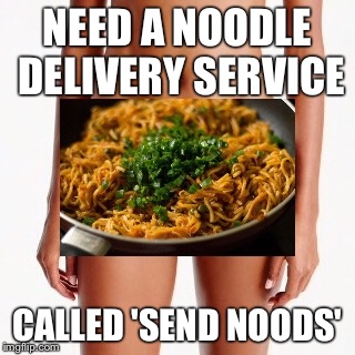 NEED A NOODLE DELIVERY SERVICE; CALLED 'SEND NOODS' | image tagged in noods | made w/ Imgflip meme maker