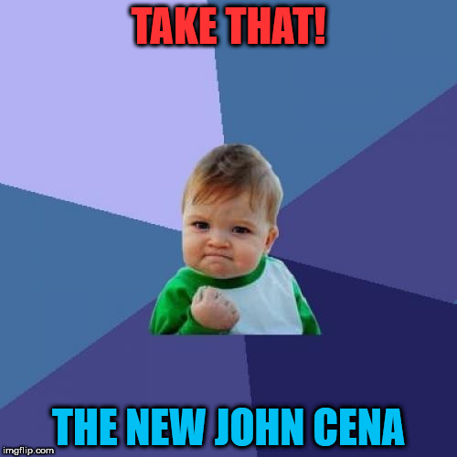 Success Kid Meme | TAKE THAT! THE NEW JOHN CENA | image tagged in memes,success kid | made w/ Imgflip meme maker