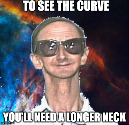 Looking for curvature of Earth | TO SEE THE CURVE; YOU'LL NEED A LONGER NECK | image tagged in neck,you're not high enough,flat earth,no globe | made w/ Imgflip meme maker