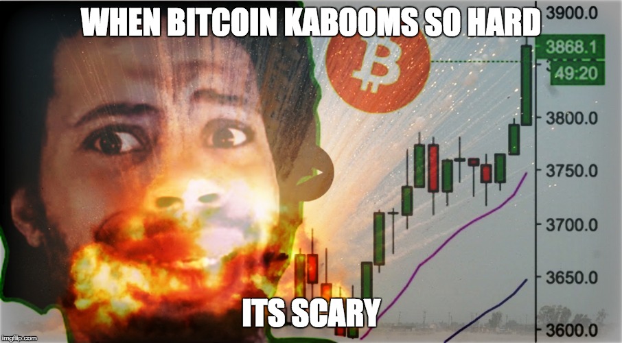 WHEN BITCOIN KABOOMS SO HARD; ITS SCARY | made w/ Imgflip meme maker