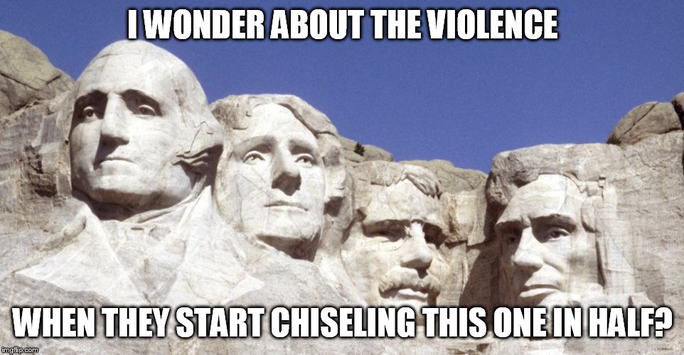 statue | I WONDER ABOUT THE VIOLENCE; WHEN THEY START CHISELING THIS ONE IN HALF? | image tagged in statue | made w/ Imgflip meme maker