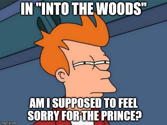 You're still the prince of a magical kingdom | IN "INTO THE WOODS"; AM I SUPPOSED TO FEEL SORRY FOR THE PRINCE? | image tagged in memes,futurama fry | made w/ Imgflip meme maker