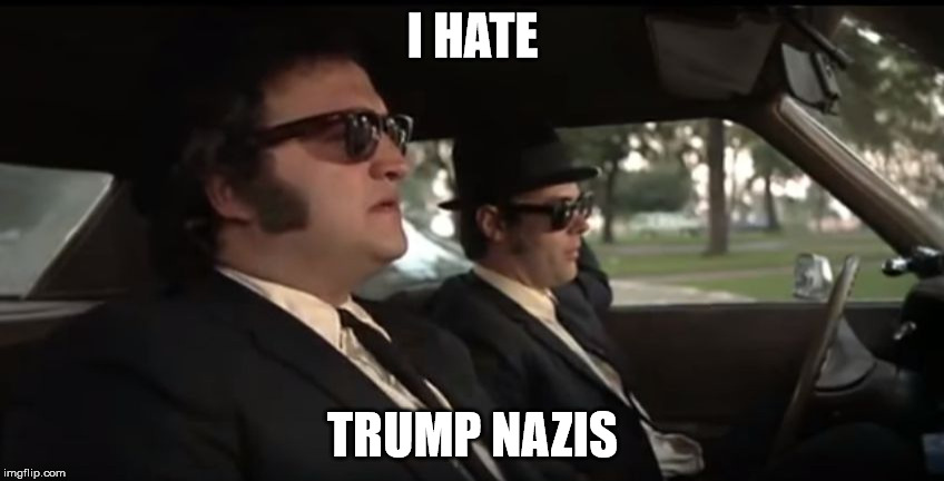 Blues Brothers Nazis | I HATE; TRUMP NAZIS | image tagged in blues brothers nazis | made w/ Imgflip meme maker