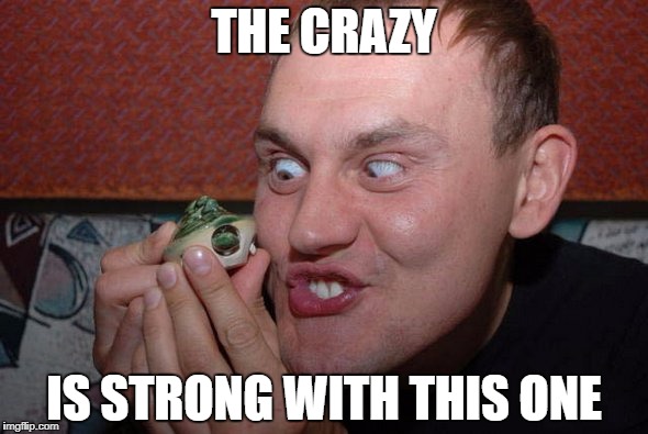 crazy | THE CRAZY; IS STRONG WITH THIS ONE | image tagged in crazy | made w/ Imgflip meme maker