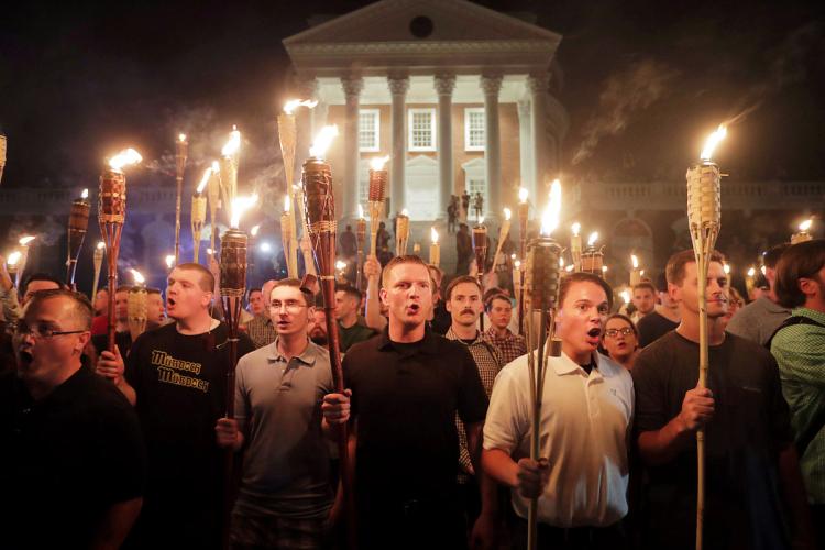 High Quality tiki torch terrorists Blank Meme Template