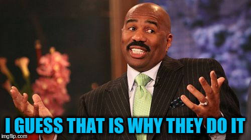 Steve Harvey Meme | I GUESS THAT IS WHY THEY DO IT | image tagged in memes,steve harvey | made w/ Imgflip meme maker