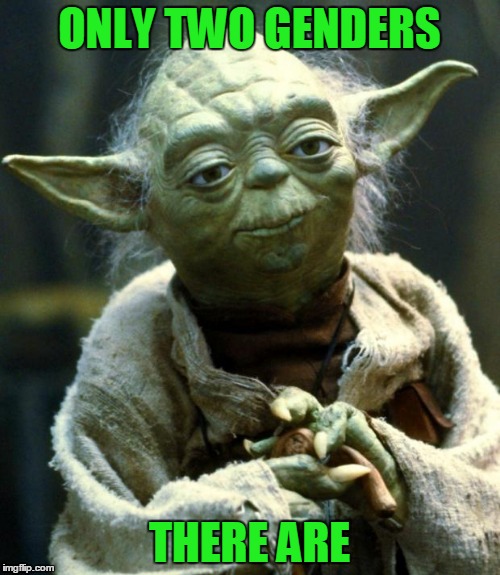 Star Wars Yoda Meme | ONLY TWO GENDERS THERE ARE | image tagged in memes,star wars yoda | made w/ Imgflip meme maker