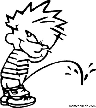 Calvin pissing on Blank Meme Template