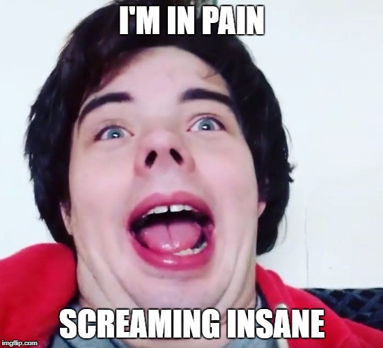 I'm in pain, screaming insame | I'M IN PAIN; SCREAMING INSANE | image tagged in ugly cee,ceeingee,pain,rapper,funny meme,jolly sid | made w/ Imgflip meme maker