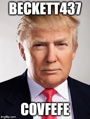 Donald Trump | BECKETT437; COVFEFE | image tagged in donald trump | made w/ Imgflip meme maker