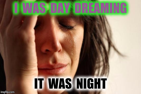 Can't Even Follow The Rules | I  WAS  DAY  DREAMING; IT  WAS  NIGHT | image tagged in memes,first world problems | made w/ Imgflip meme maker