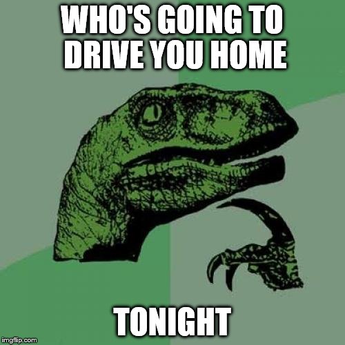 Philosoraptor Meme | WHO'S GOING TO DRIVE YOU HOME TONIGHT | image tagged in memes,philosoraptor | made w/ Imgflip meme maker