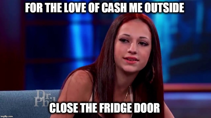 Catch me outside how bout dat | FOR THE LOVE OF CASH ME OUTSIDE; CLOSE THE FRIDGE DOOR | image tagged in catch me outside how bout dat | made w/ Imgflip meme maker