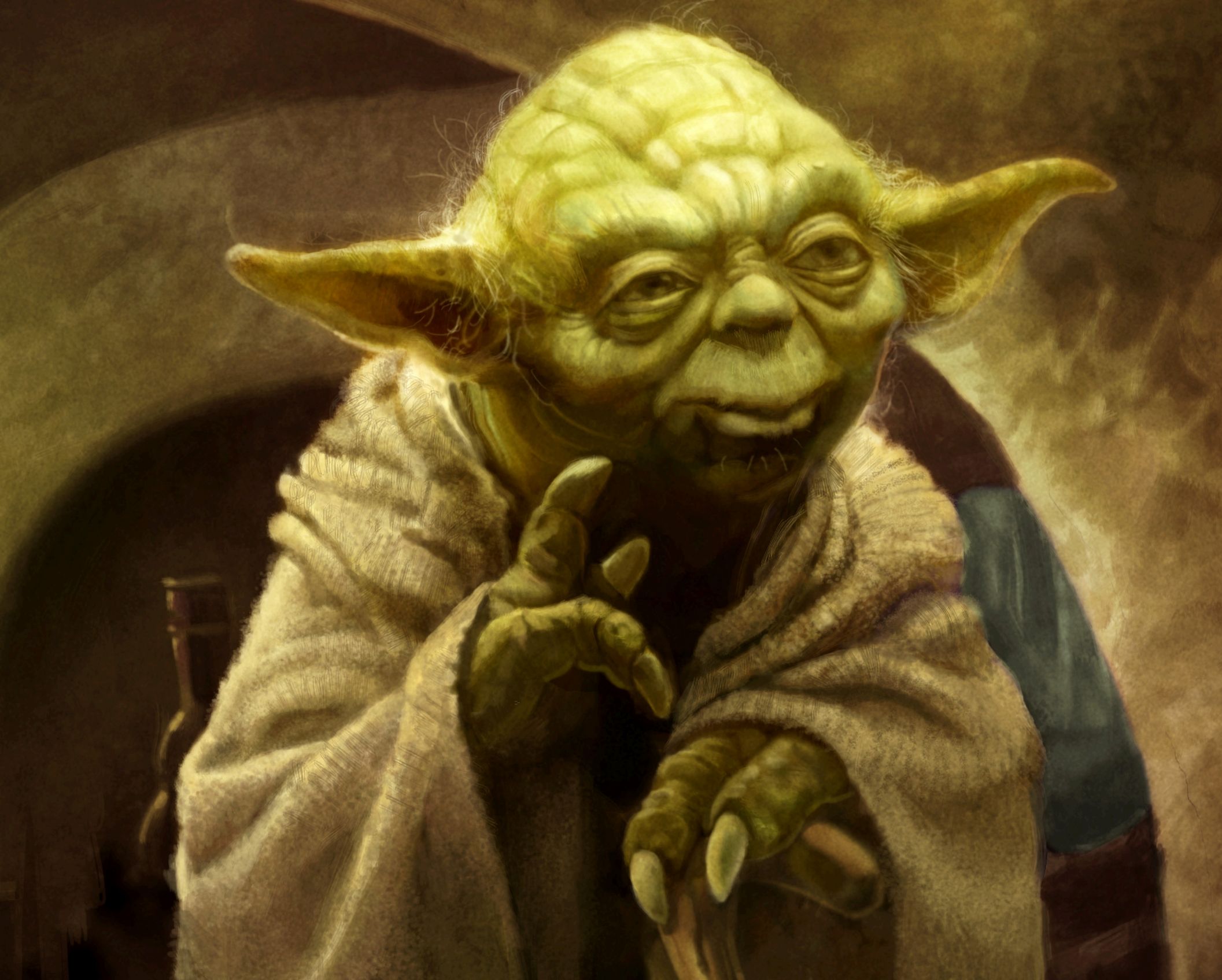 Yoda lifting finger Blank Meme Template