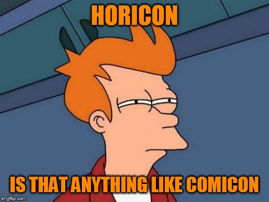 Futurama Fry Meme | HORICON; IS THAT ANYTHING LIKE COMICON | image tagged in memes,futurama fry | made w/ Imgflip meme maker