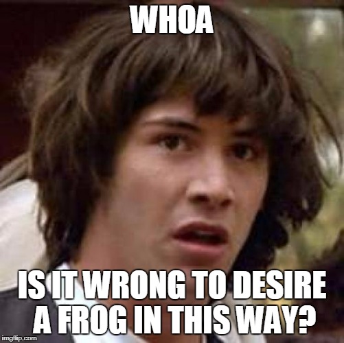 Conspiracy Keanu Meme | WHOA IS IT WRONG TO DESIRE A FROG IN THIS WAY? | image tagged in memes,conspiracy keanu | made w/ Imgflip meme maker