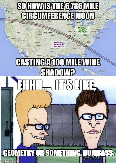 EHHH....  IT'S LIKE, GEOMETRY OR SOMETHING, DUMBASS. | image tagged in moon beavis butthead | made w/ Imgflip meme maker