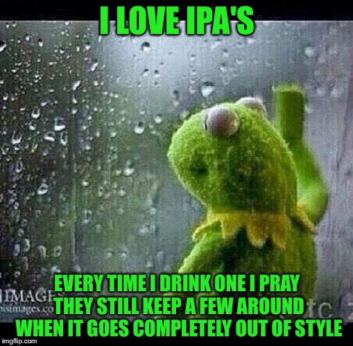 I LOVE IPA'S EVERY TIME I DRINK ONE I PRAY THEY STILL KEEP A FEW AROUND WHEN IT GOES COMPLETELY OUT OF STYLE | made w/ Imgflip meme maker