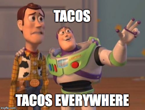 X, X Everywhere | TACOS; TACOS EVERYWHERE | image tagged in memes,x x everywhere | made w/ Imgflip meme maker