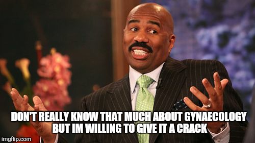 I now have a hole new prospective on the meaning of life | DON'T REALLY KNOW THAT MUCH ABOUT GYNAECOLOGY  BUT IM WILLING TO GIVE IT A CRACK | image tagged in memes,steve harvey,funny,cheese,star wars no | made w/ Imgflip meme maker