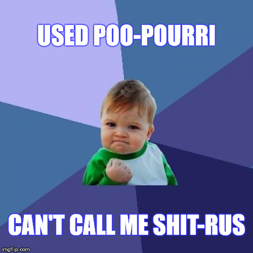Concealed Citrus Success  | USED POO-POURRI; CAN'T CALL ME SHIT-RUS | image tagged in memes,success kid | made w/ Imgflip meme maker