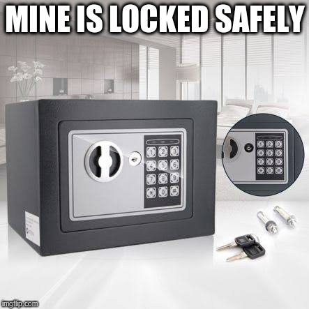 MINE IS LOCKED SAFELY | made w/ Imgflip meme maker
