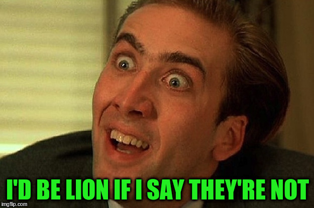 I'D BE LION IF I SAY THEY'RE NOT | made w/ Imgflip meme maker