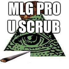 illuminati confirmed | MLG PRO; U SCRUB | image tagged in illuminati confirmed,scumbag | made w/ Imgflip meme maker