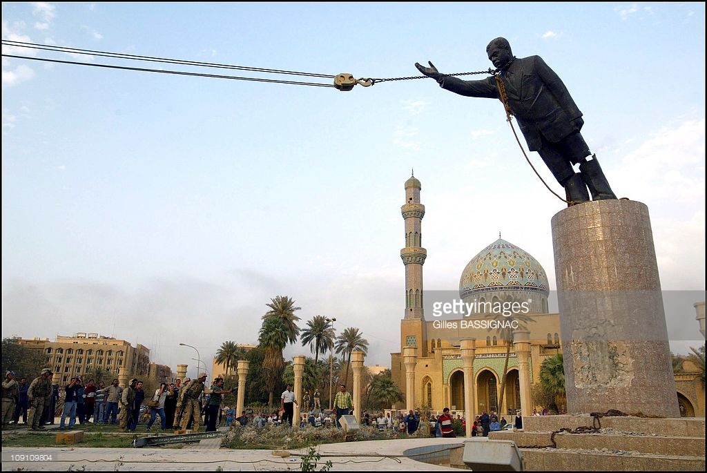 High Quality Saddam Hussein Statue Blank Meme Template