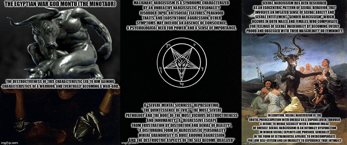 Satan is Montu. | image tagged in satan,satanism,malignant narcissism,sexual narcissism,psychopath,abomination | made w/ Imgflip meme maker