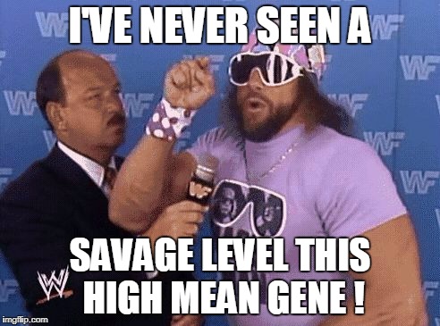 savage level | I'VE NEVER SEEN A SAVAGE LEVEL THIS HIGH MEAN GENE ! | image tagged in savage level | made w/ Imgflip meme maker