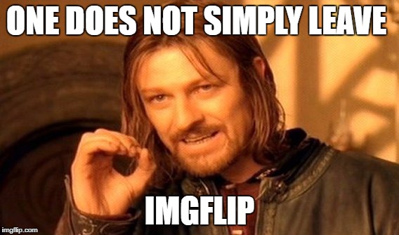 One Does Not Simply Meme | ONE DOES NOT SIMPLY LEAVE IMGFLIP | image tagged in memes,one does not simply | made w/ Imgflip meme maker